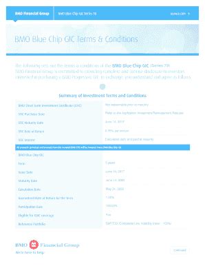 bmo blue chip gic review.